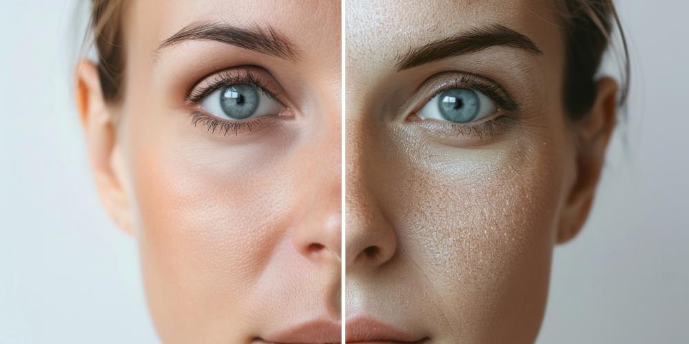 Radiant woman with healthy glowing skin after consistent skincare routine