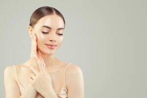 Smooth youthful skin supported by collagen hydration and skincare