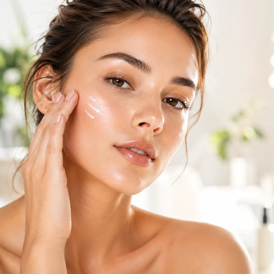 Beautiful woman with smooth healthy-looking skin and natural glow