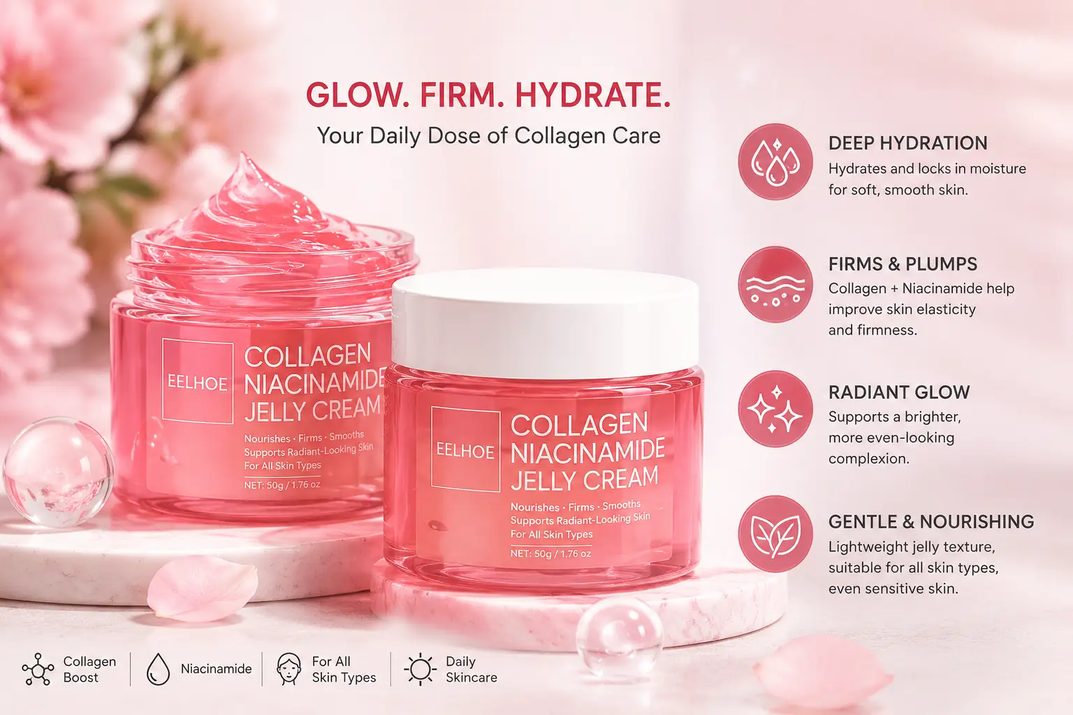 collagen niacinamide jelly cream skincare product