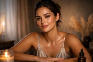 Smooth glowing skin supported by collagen skincare routine