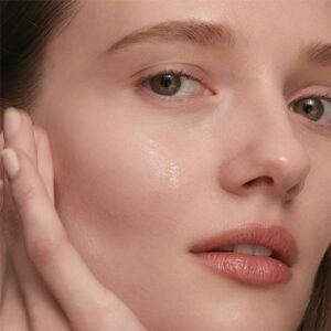 Soft glowing skin aesthetic beauty portrait for skincare routine