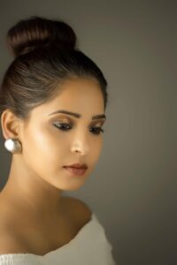 Glowing skin beauty portrait with soft natural makeup