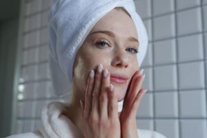 Relaxing nighttime skincare routine with collagen hydration